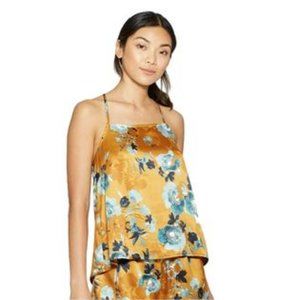 Stars Above gold floral satin pajama set